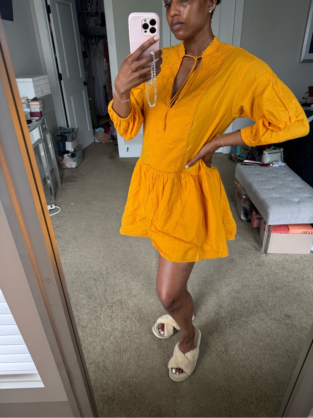 Bright Mustard Yellow Swing Dress